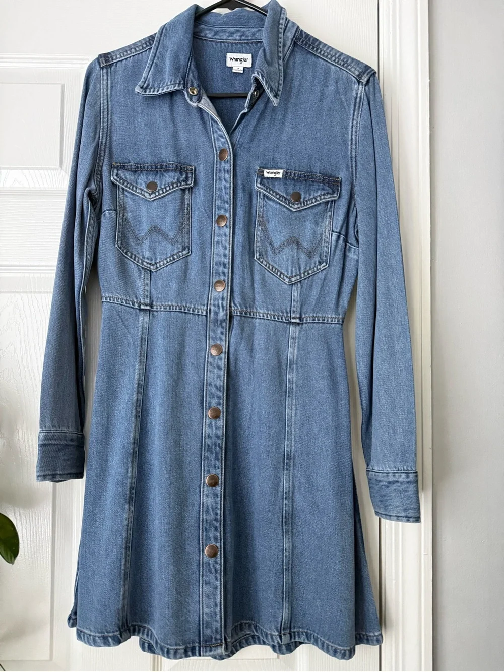 Wrangler Blue Denim Western Dress - Small - Picture 3 of 6